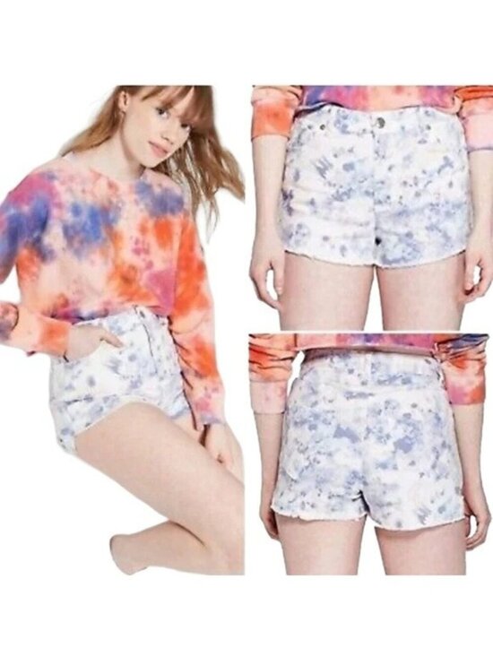 wild fable Pants - Wild Fable Purple Tie Dye High Waist Jean Shorts